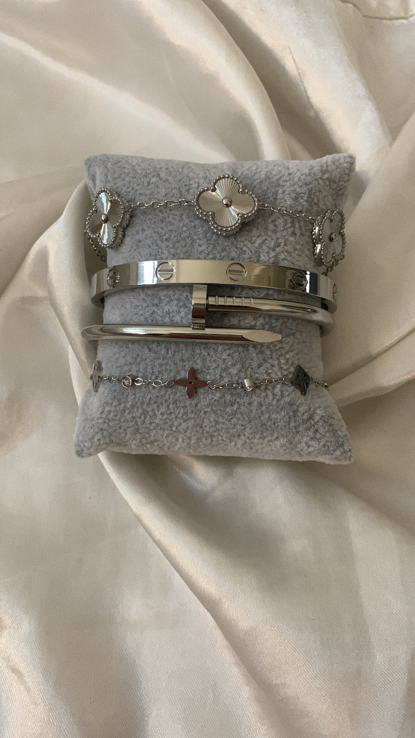 Silver Bracelet Stack