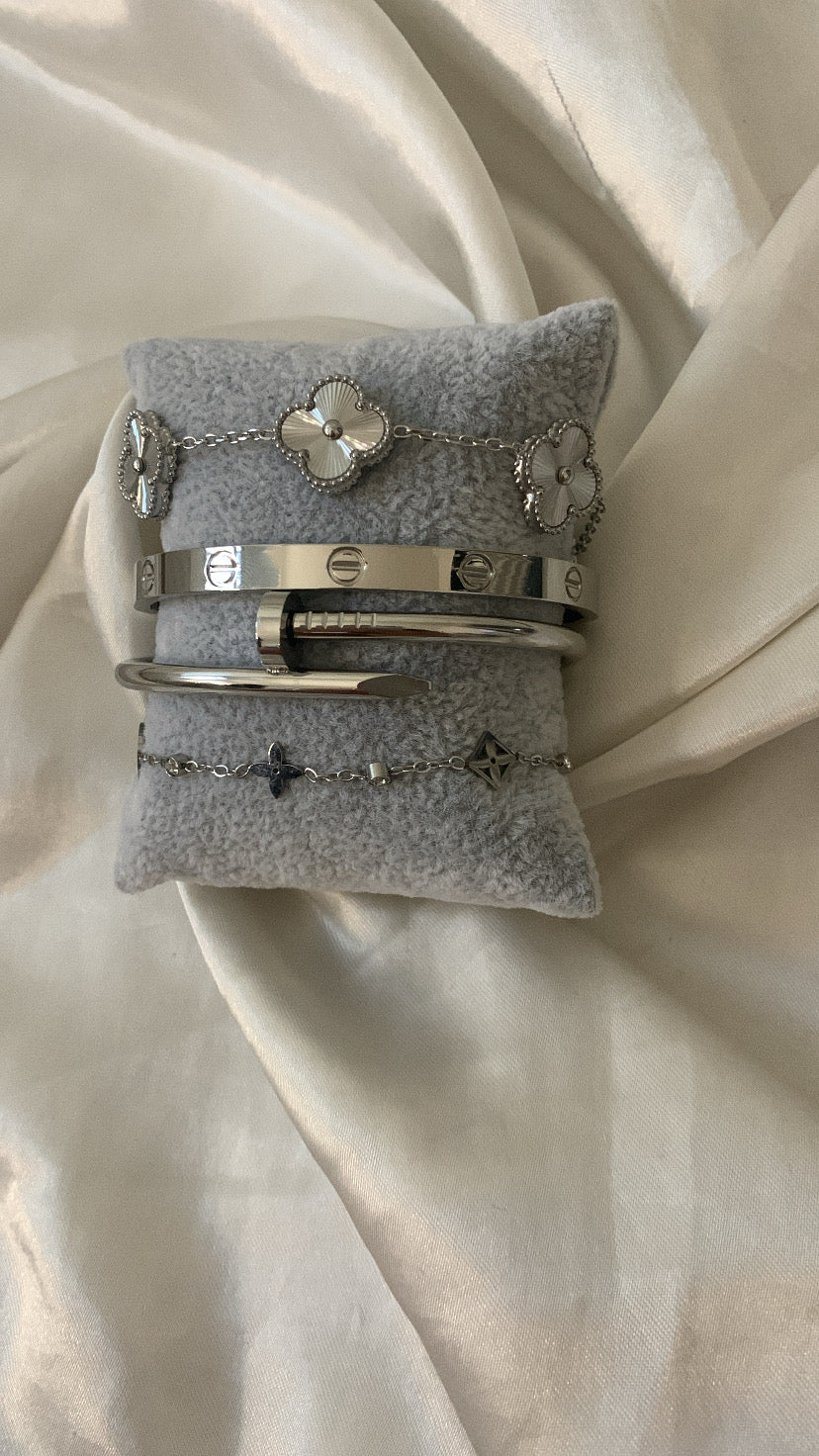 Silver Bracelet Stack