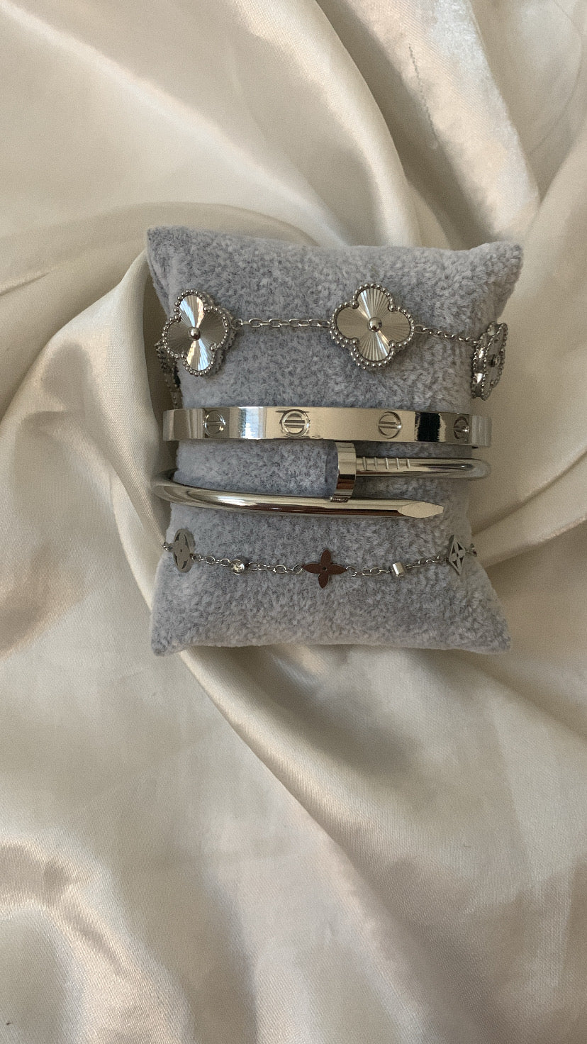 Silver Bracelet Stack